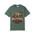 Hunting Logo T-Shirt — "Raising Rods" Deer & Duck Outdoor Tee