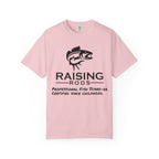 Raising Rods Fishing T‑Shirt — "Raising Rods: Professional Fish Scare-er, Certified Since Childhood"
