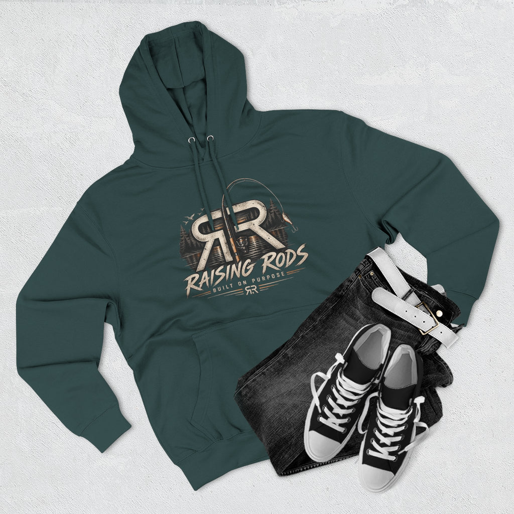 Fishing Hoodie — "Early Mornings Tight Lines" Graphic Fleece Pullover