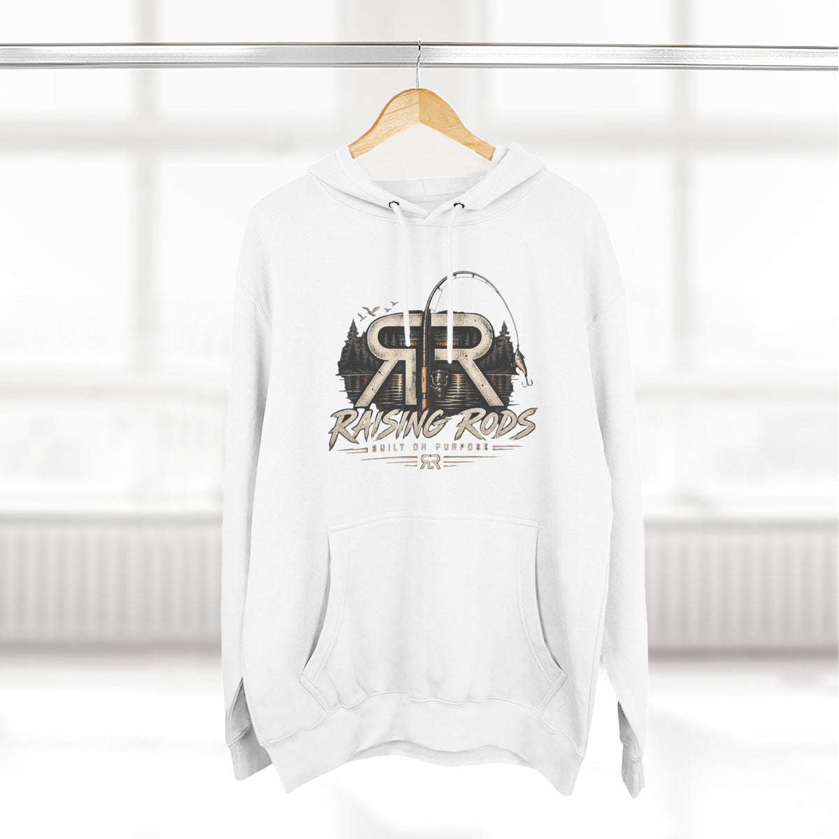 Fishing Hoodie — "Early Mornings Tight Lines" Graphic Fleece Pullover
