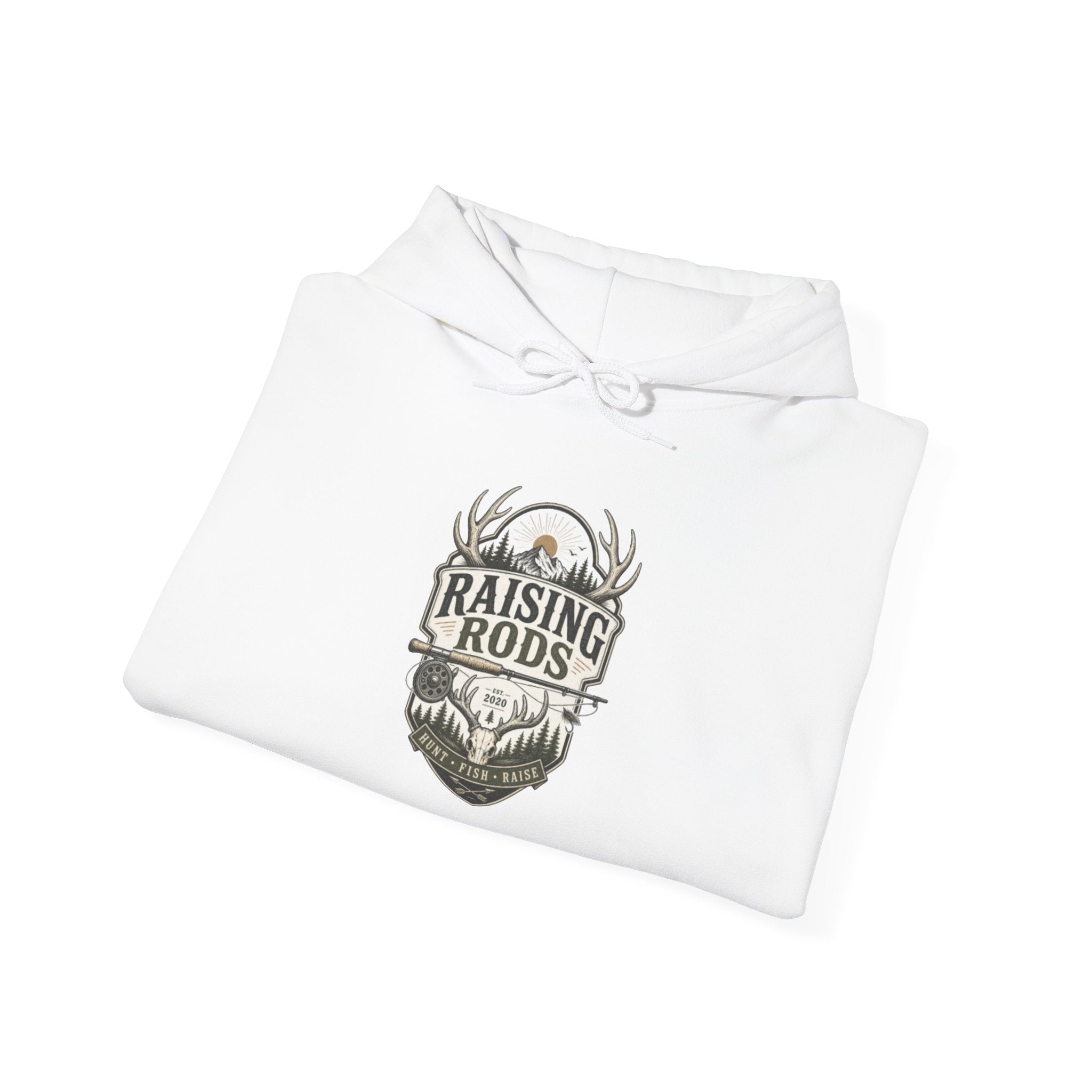 Raising Rods Deer Antler Hoodie — Hunting Crewneck Pullover