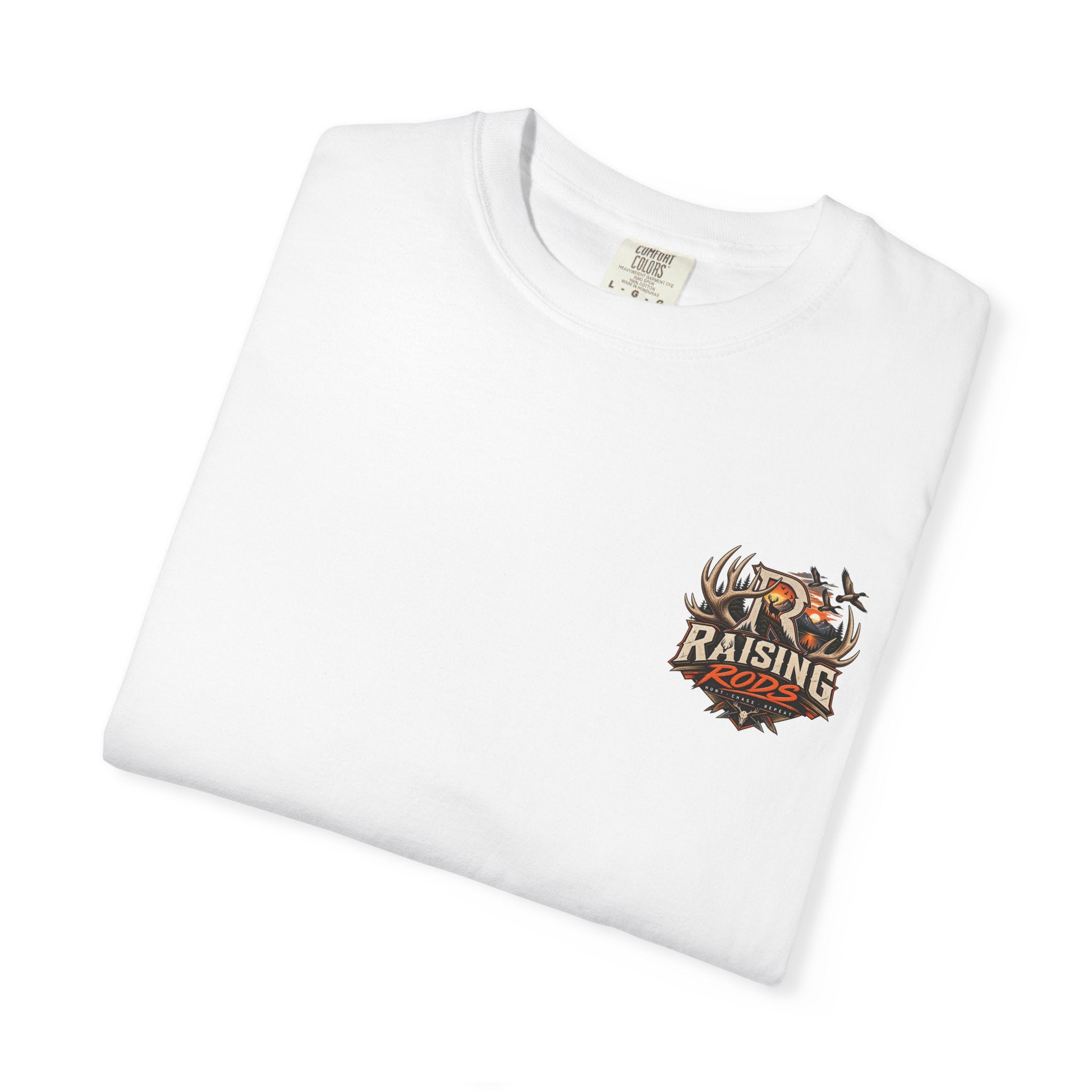 Raising Rods Hunting T-Shirt — Outdoor Deer & Duck Logo Tee